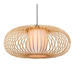 THULINE - Lampa wisząca - Ø 60 cm- 1xE27 - Light Wood Look - Essential 05457/60/72 LUCIDE